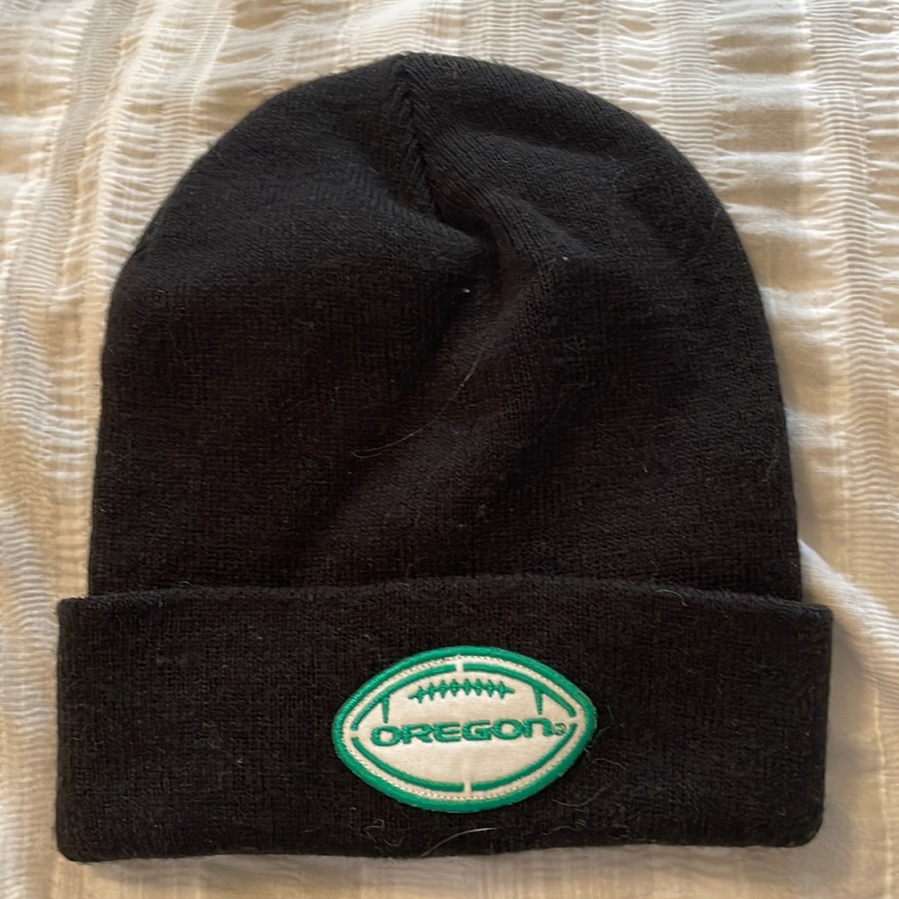 Black University of Oregon Football Beanie